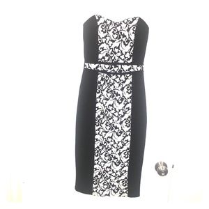 Persaya black and white dress - pattern in front
